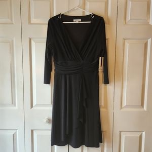 Nine West Lined Black Wrap Dress. Size 10